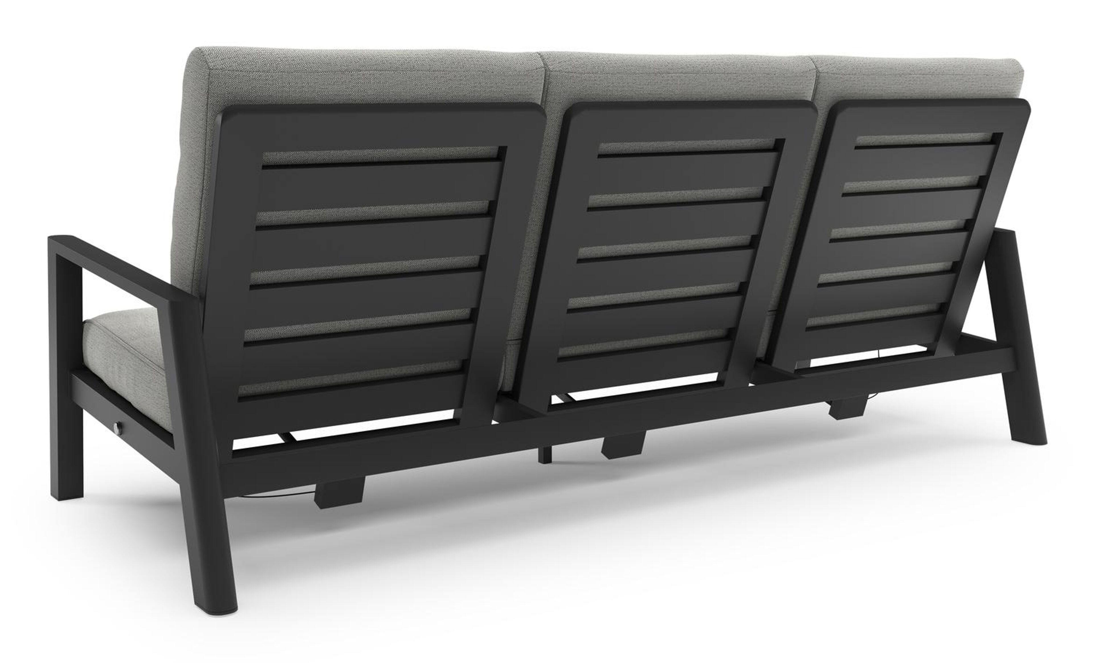 Cirello loungebank in zwart aluminium met savane nimbus all weather sunbrella® luxe kussen