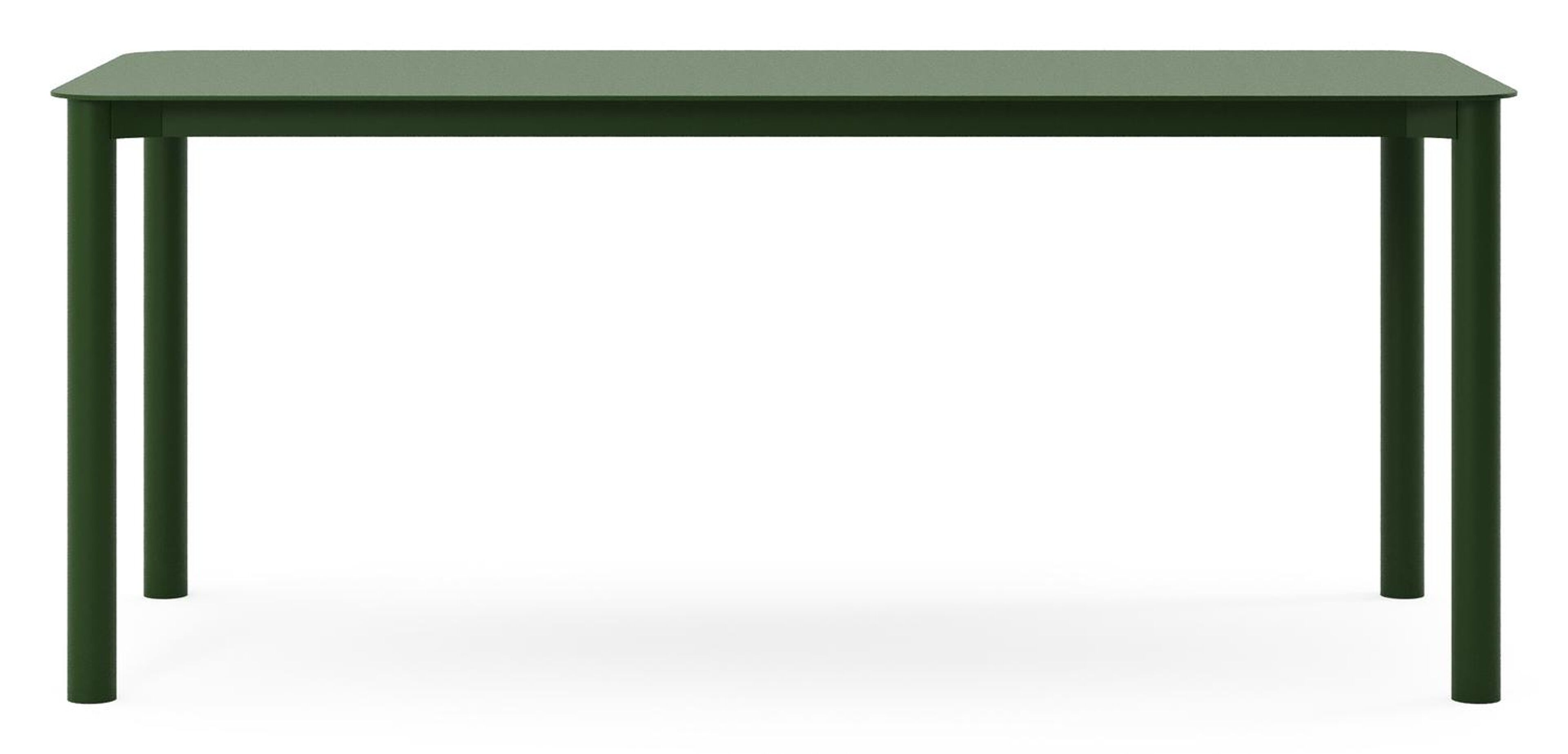 Table de jardin Orso rectangulaire arrondie en aluminium vert - Lg. 200 x Lrg. 80 x Haut. 74,5 cm