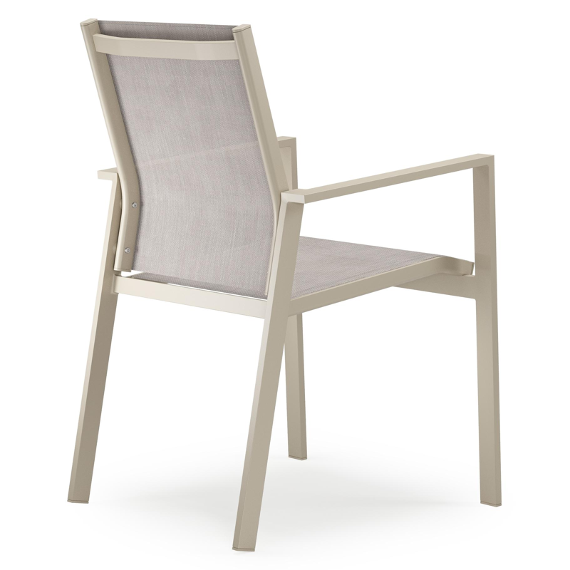 Bahia tuinstoel in beige aluminium en beige single textilene