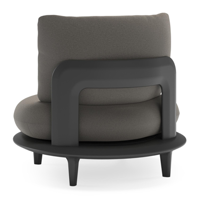 Fauteuil de jardin Bomero en aluminium noir et coussins en all weather sunbrella® luxe natte dark taupe