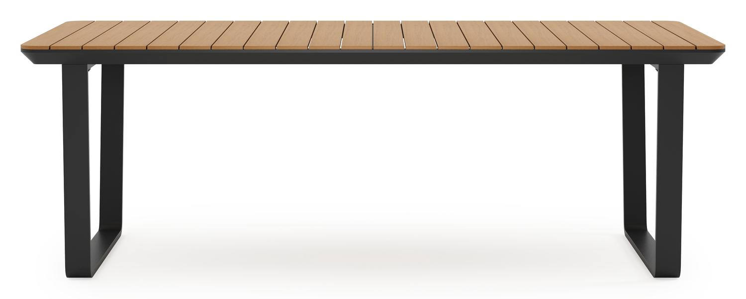 Ensemble de jardin Alora en aluminium noir et polywood avec 6 chaises de jardin empilable Guarda