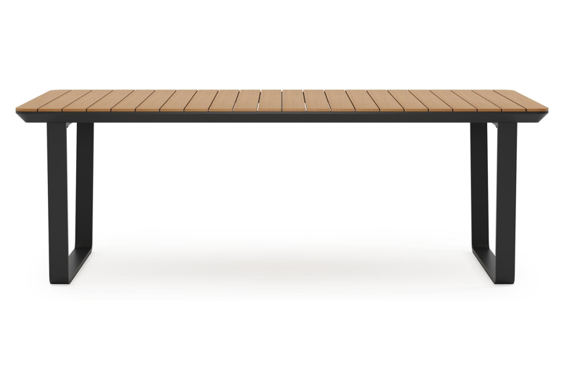 Alora tuintafel in zwart aluminium en polywood - L 220 x B 100 x H 74 cm
