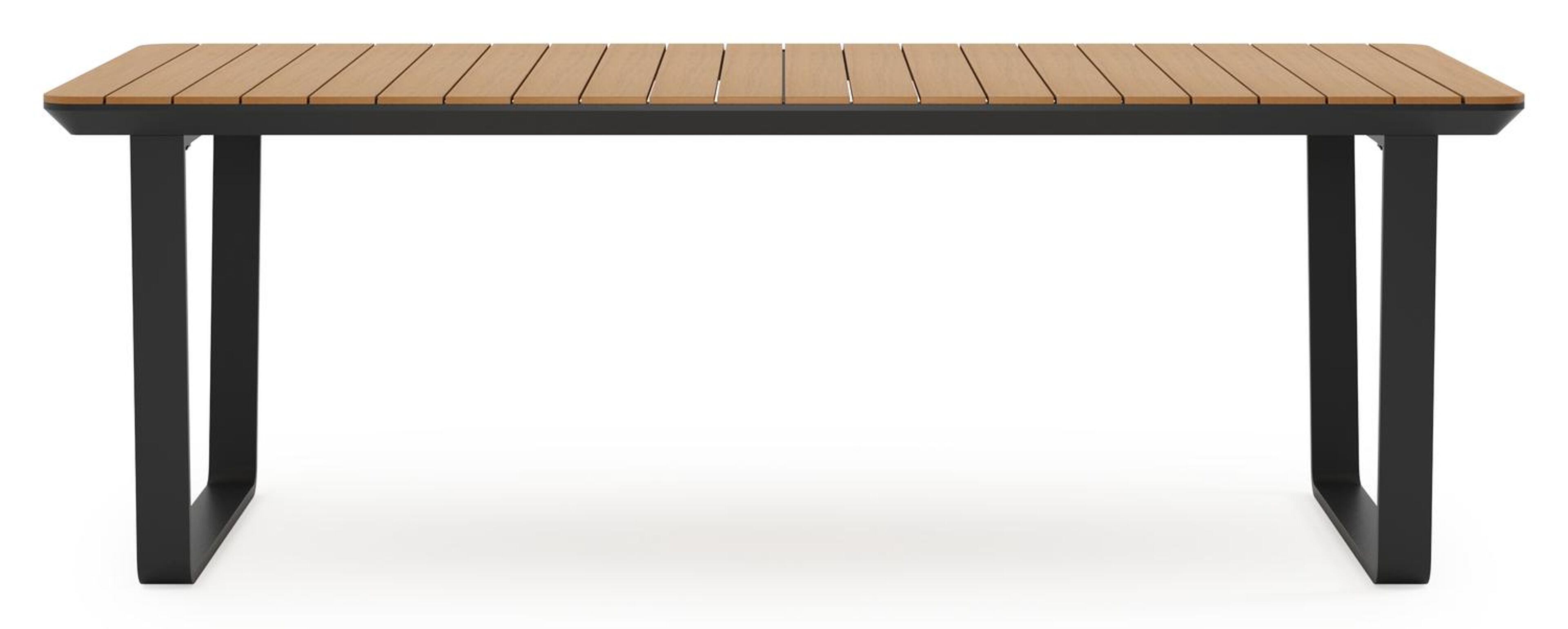 Alora tuinset rechthoekig in zwart aluminium en polywood met 6 Salto tuinstoelen