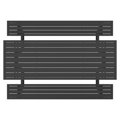 Sevilla picknicktafel in zwart aluminium - L 240 x B 175,5 x H 71 cm