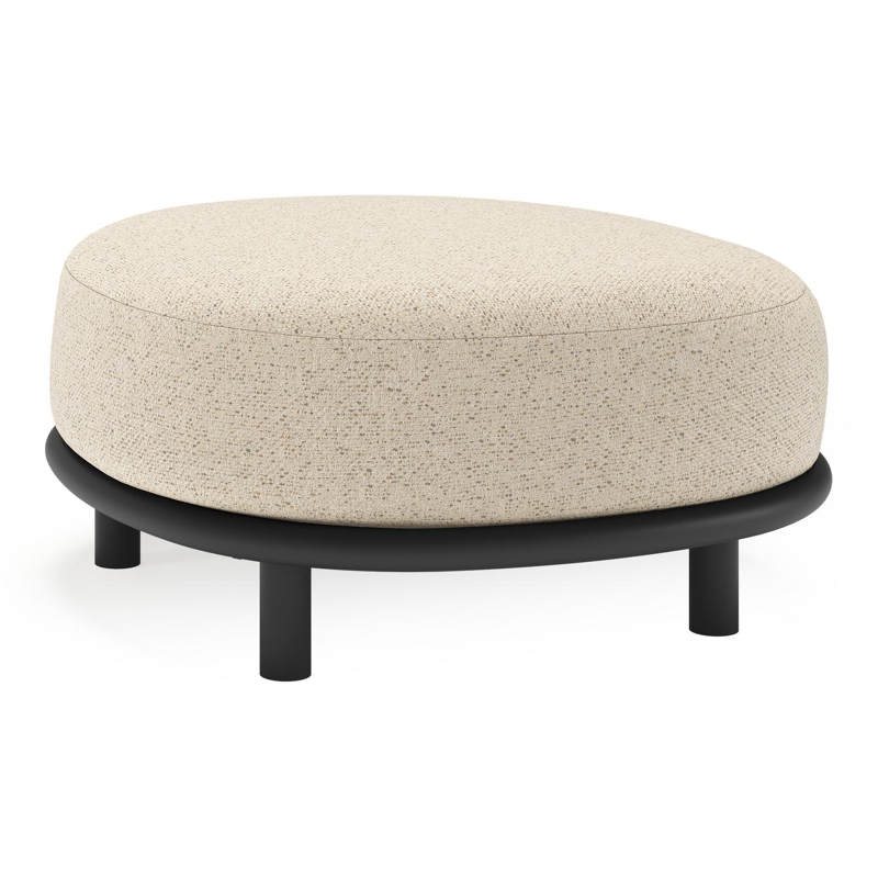 Pouf Lupino en aluminium noir et coussin en all weather cosytica bora desert