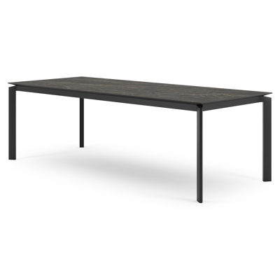 Cirello tuintafel in zwart aluminium en volkeramiek black obsession - L 240 x B 100 x H 75 cm