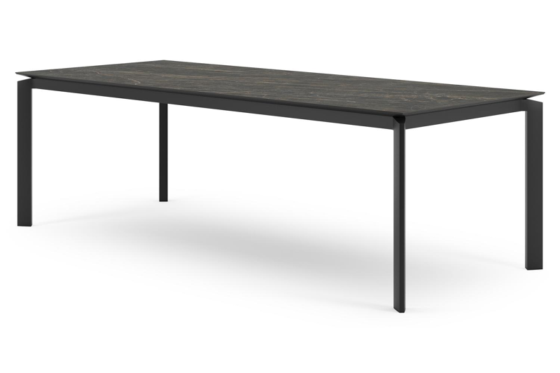Cirello tuintafel in zwart aluminium en volkeramiek black obsession - L 240 x B 100 x H 75 cm