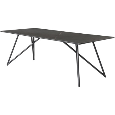 Orso tuintafel in zwart aluminium met tafelblad in volkeramiek - L 280 x B 110 cm