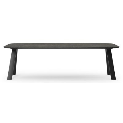 Table de jardin Cesano en aluminium noir et céramique pleine black obsession - Lg 255 x Larg. 115 x H 75 cm