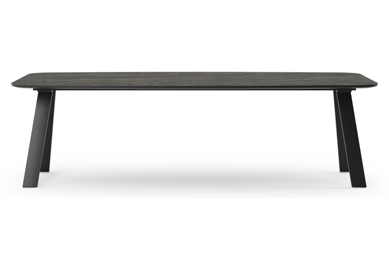 Cesano tuintafel in zwart aluminium en volkeramiek black obsession - L 255 x B 115 x H 75 cm