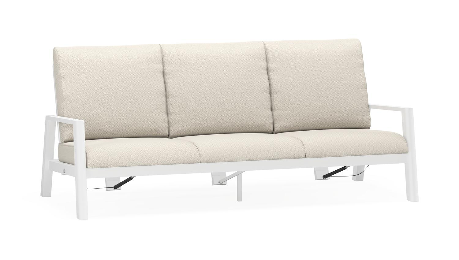 Cirello loungebank 3-zit in wit aluminium met lopi marble all weather sunbrella® luxe kussen