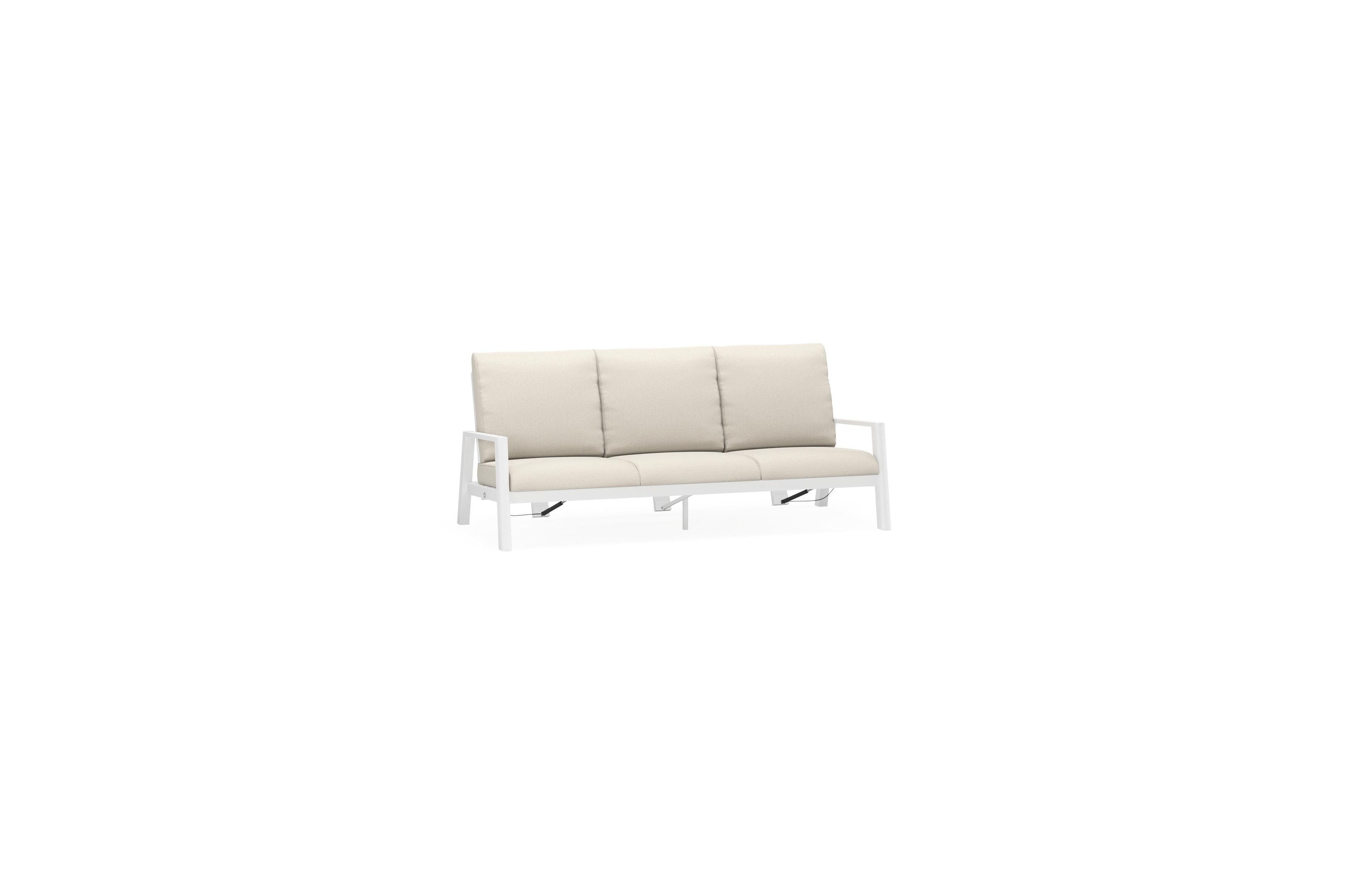 Cirello loungebank 3-zit in wit aluminium met lopi marble all weather sunbrella® luxe kussen