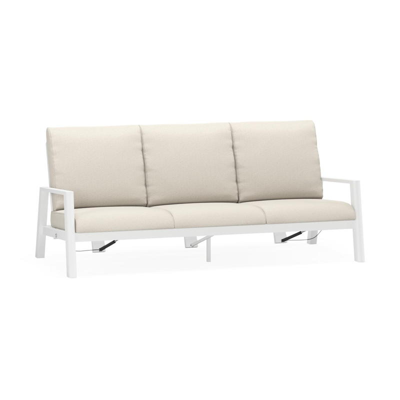 Cirello loungebank 3-zit in wit aluminium met lopi marble all weather sunbrella® luxe kussen