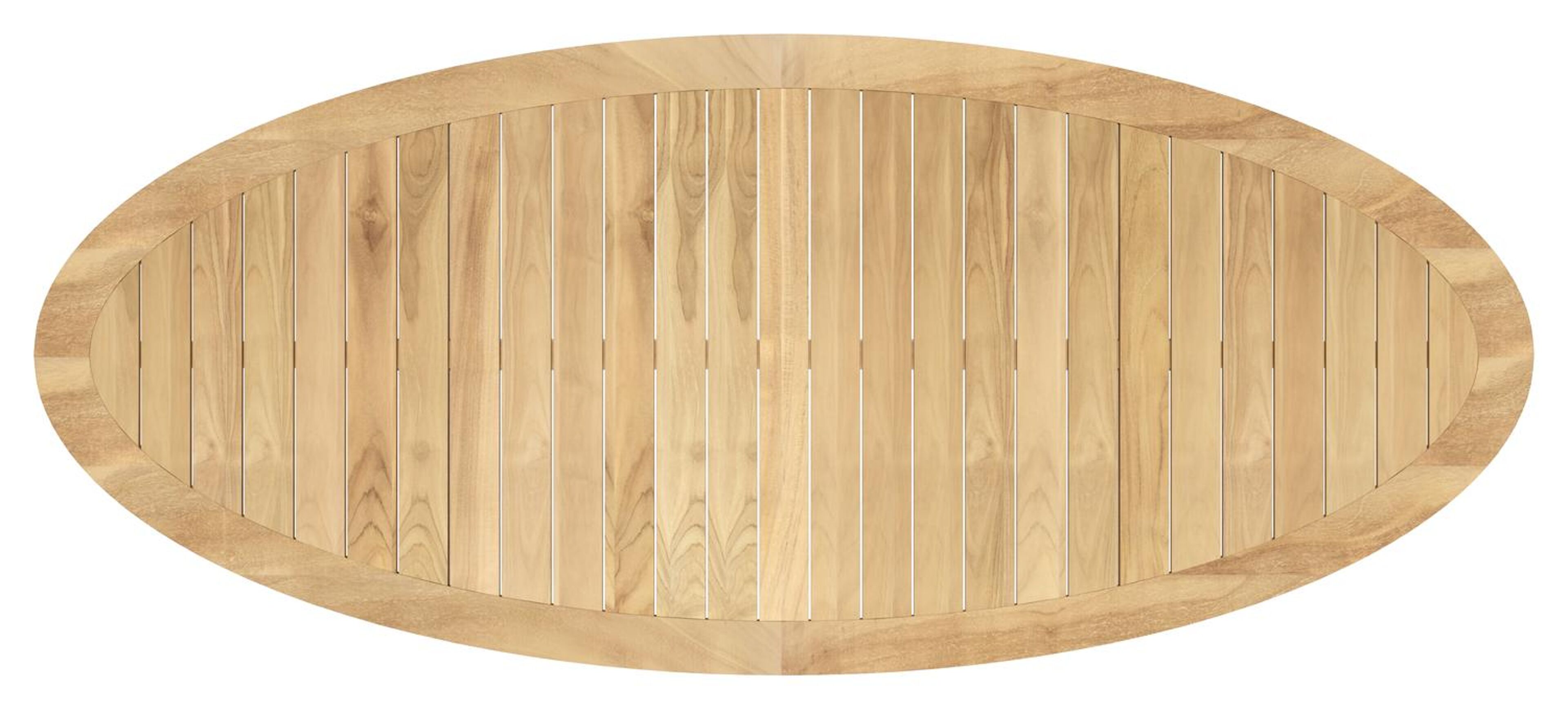 Pamplona ovale tuinset in wit aluminium en teak natural finish met 8 Zamora tuinstoelen