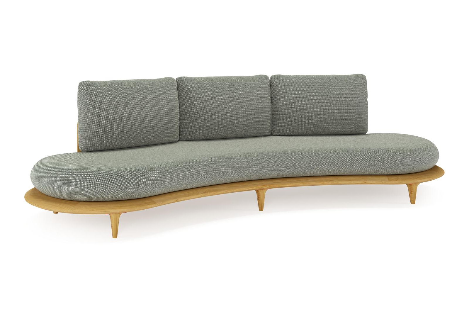 Bomero loungebank in teak met slow fern all weather sunbrella® luxe kussen