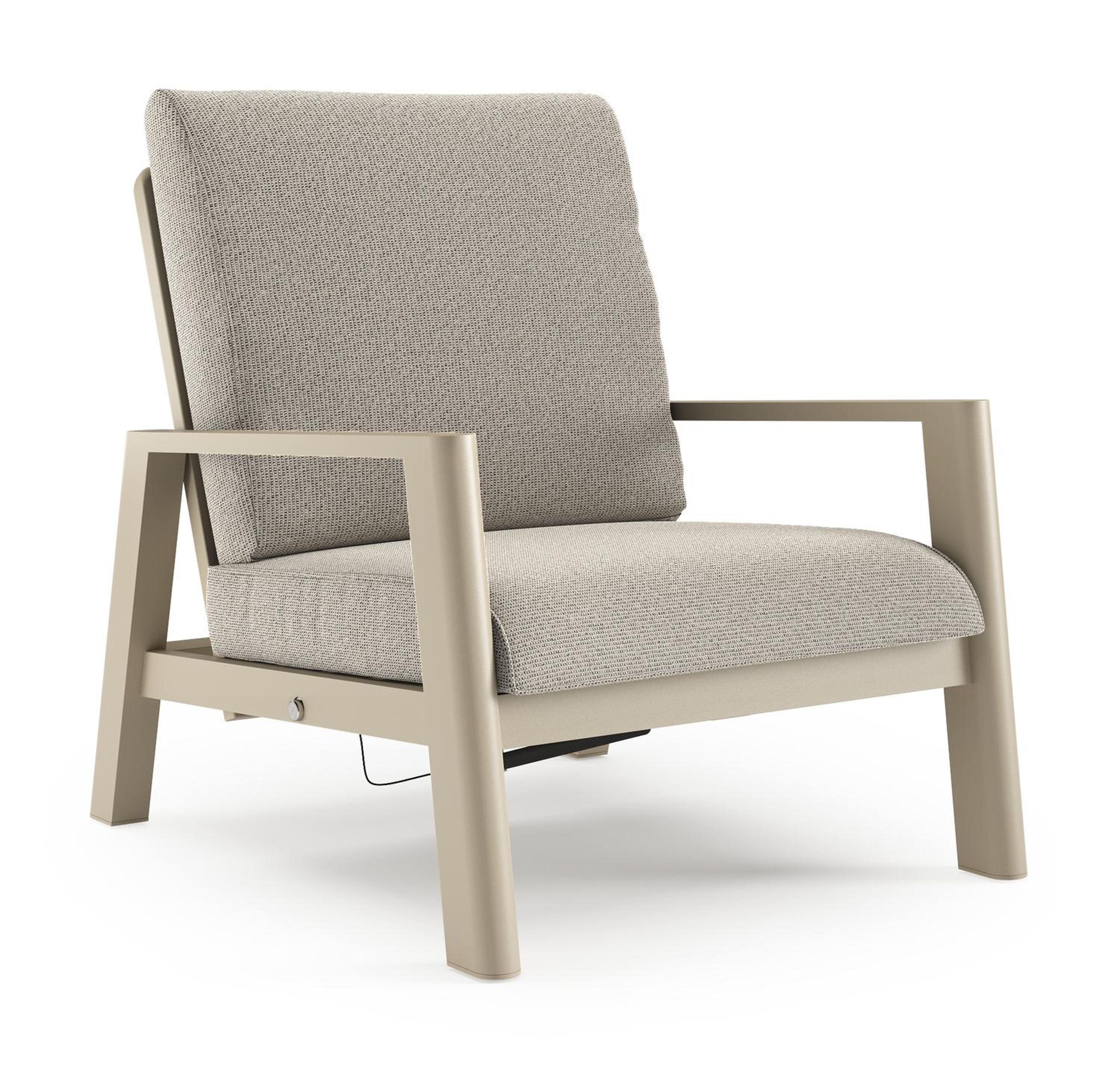 Fauteuil de jardin Cirello en aluminium beige et coussins en all weather solica firenze sand