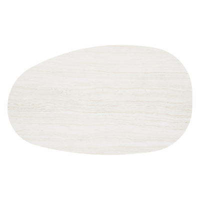 Donato loungetafel organisch in beige aluminium en volkeramiek Calista - L 151 x B 90 x H 24.5 cm