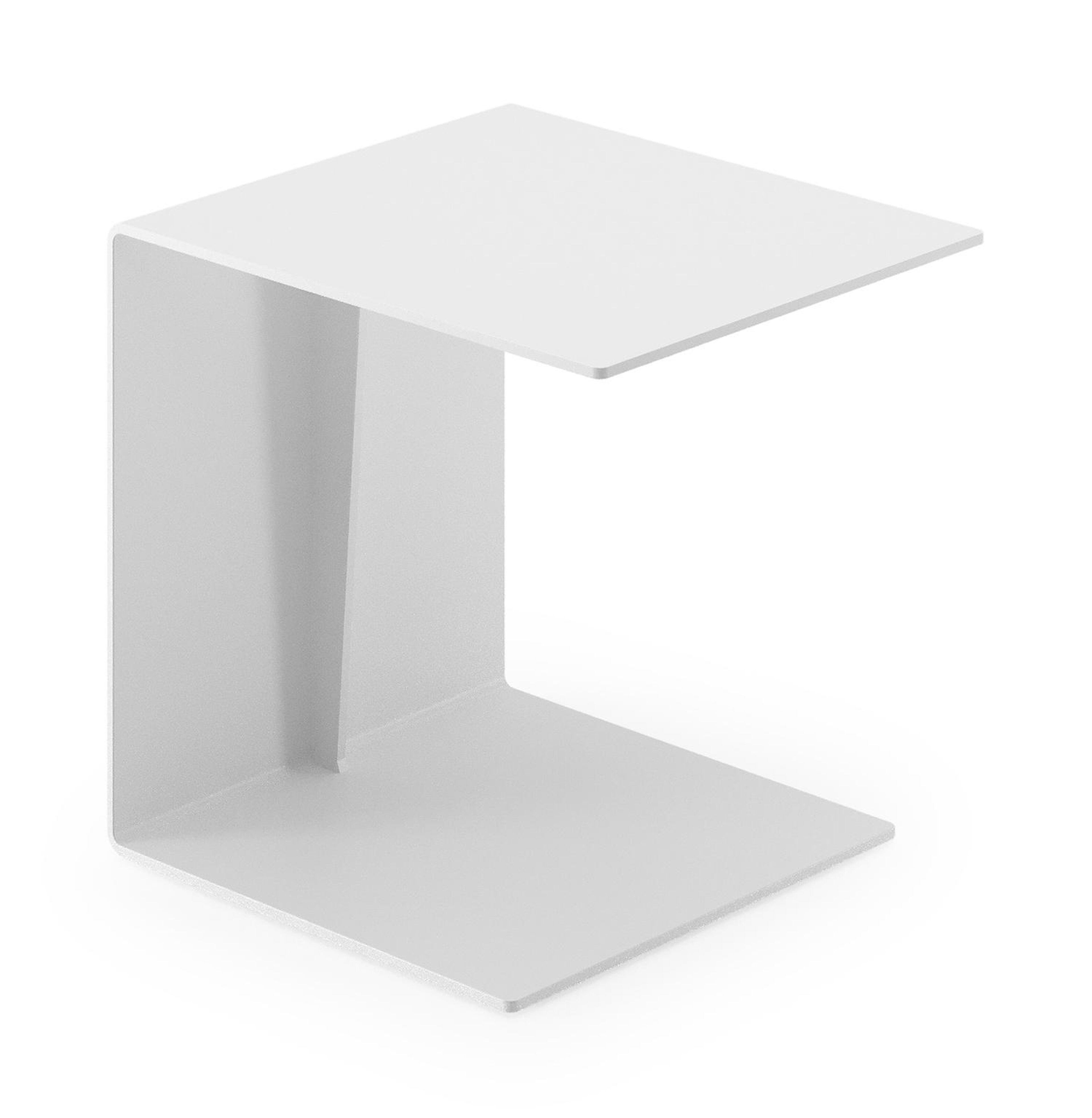 Table d'appoint Tufo en aluminium blanc - Lg 40 x larg. 47 x H 45 cm