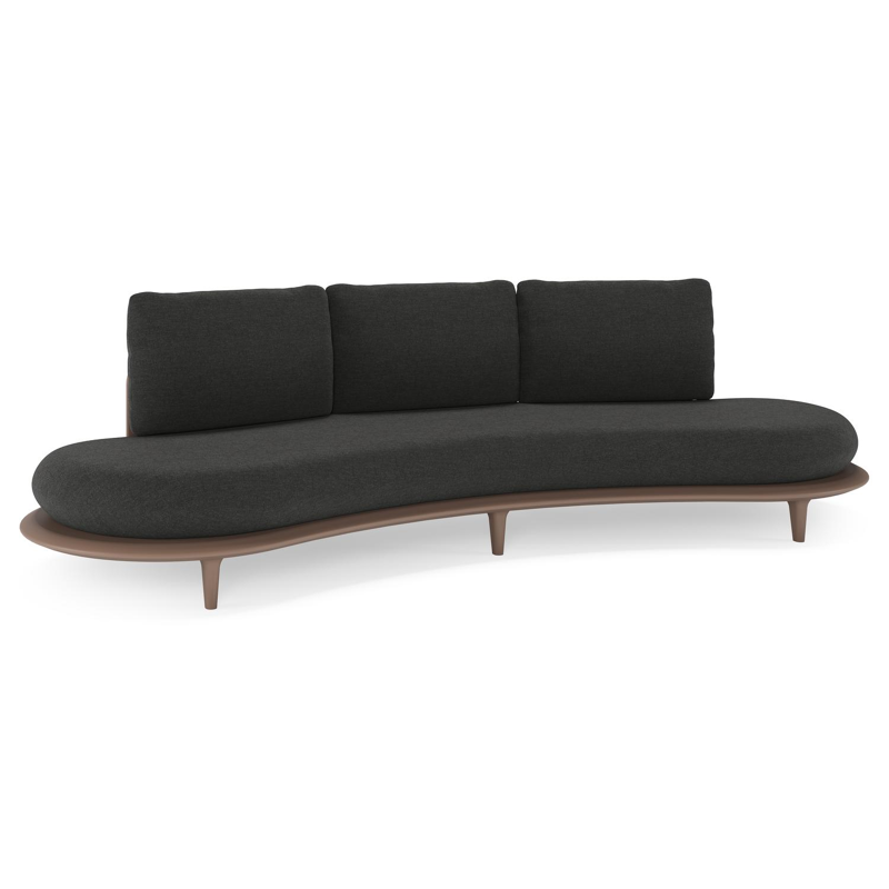 Bomero loungebank in taupe aluminium met chartres sooty all weather sunbrella® luxe kussen