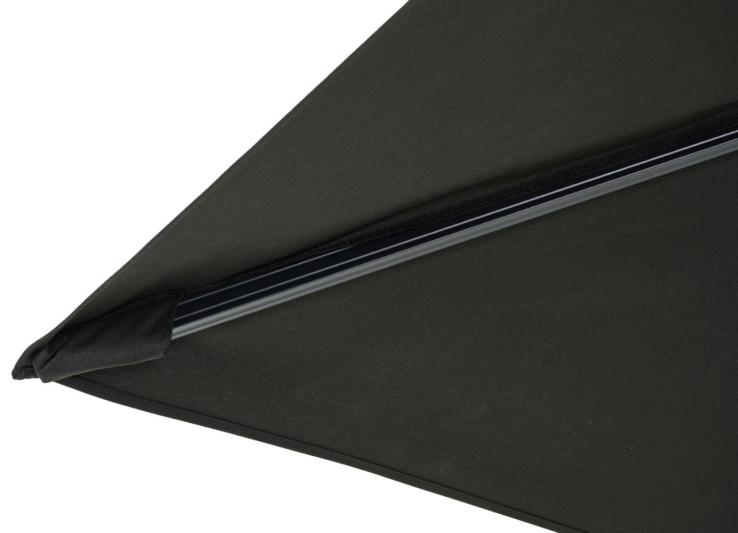 Avola zweefparasol met tiltfunctie in zwart aluminium met zwart weather+ softtouch parasoldoek - L1 200 x L2 300 cm (zonder voet)