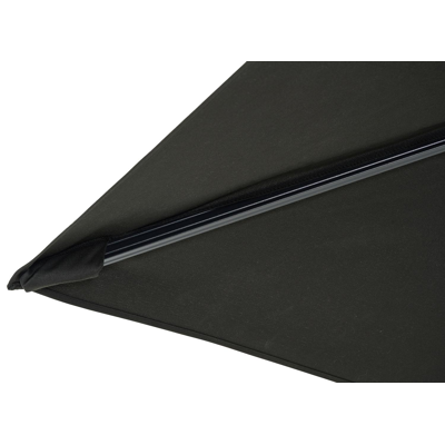 Avola zweefparasol met tiltfunctie in zwart aluminium met zwart weather+ softtouch parasoldoek - L1 200 x L2 300 cm (met voet)