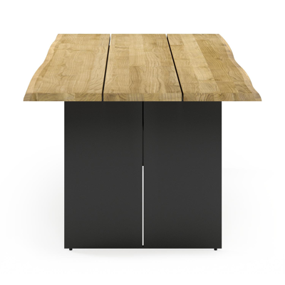 Portofino tuintafel in zwart aluminium en teak - L 240 x B 102 x H 74,5 cm