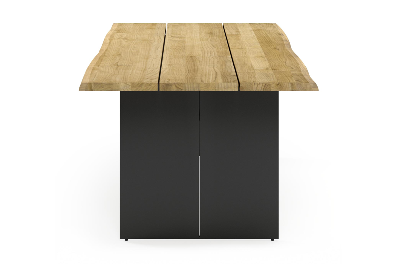 Portofino tuintafel in zwart aluminium en teak - L 240 x B 102 x H 74,5 cm