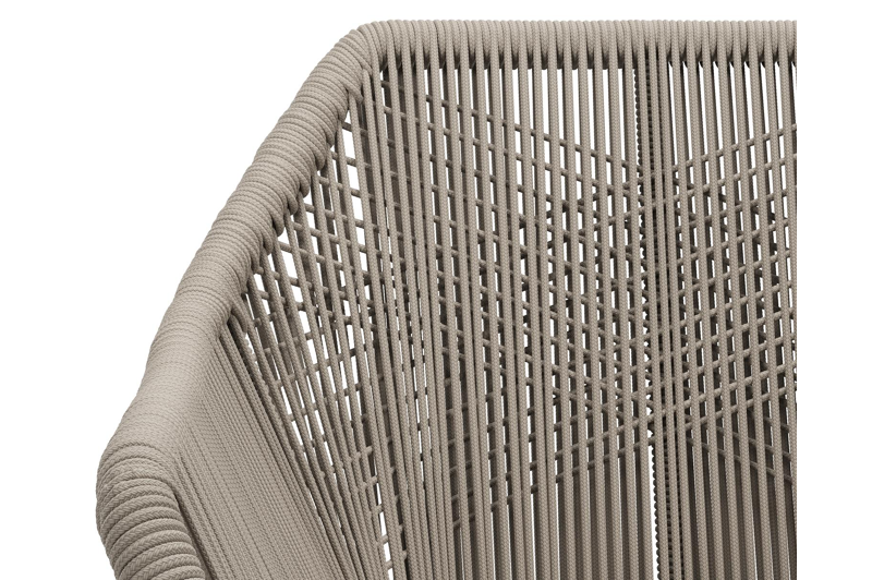 Borgo tuinstoel in teak en naturel verticaal geweven ronde rope 