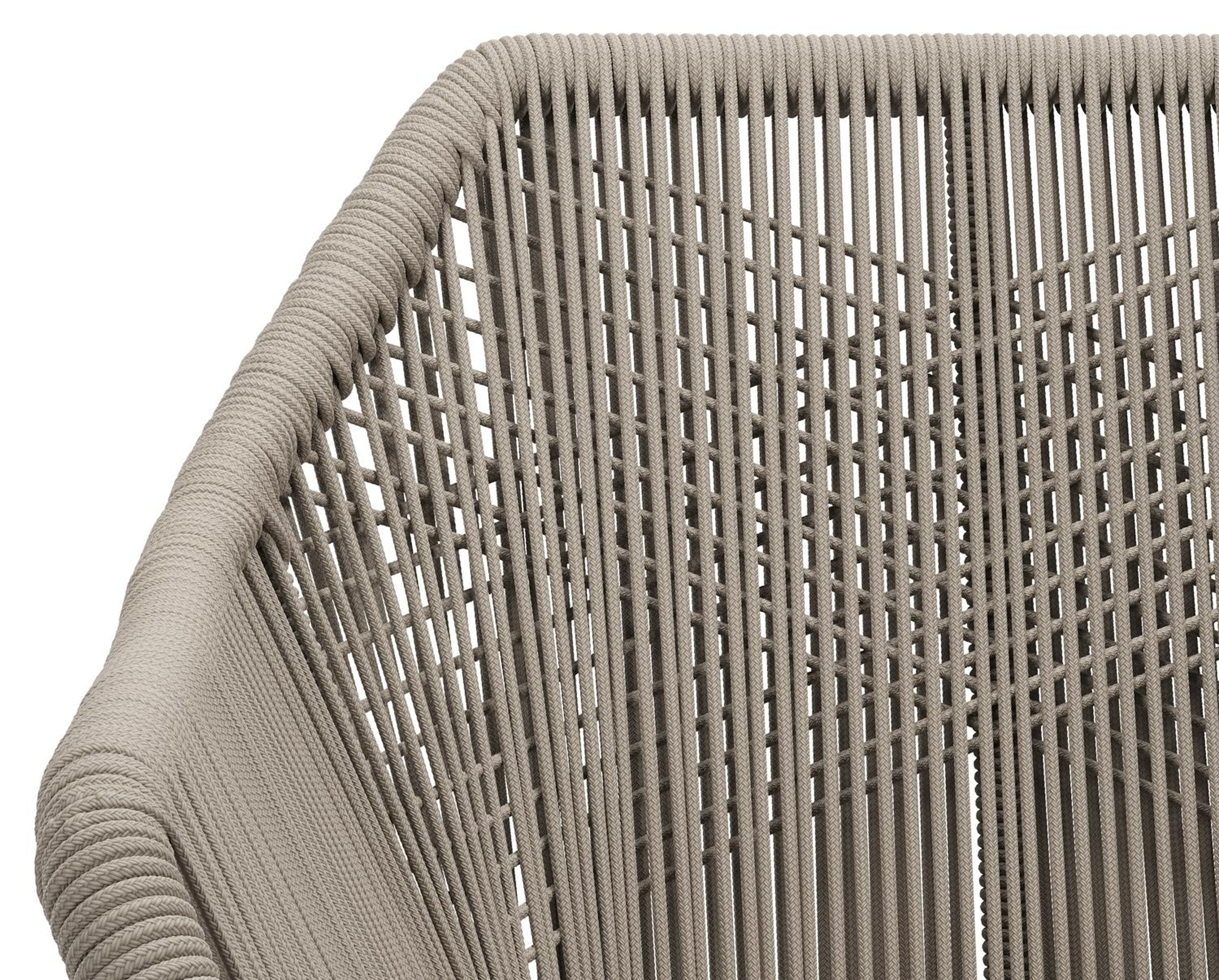 Borgo tuinstoel in teak en naturel verticaal geweven ronde rope 