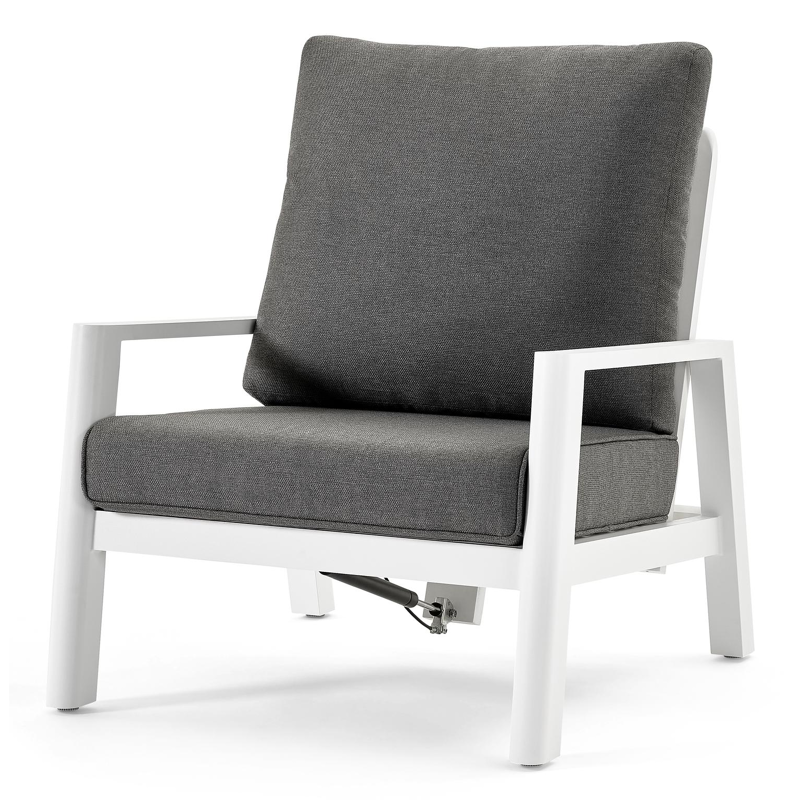 Cirello lounge 1-zit in wit aluminium