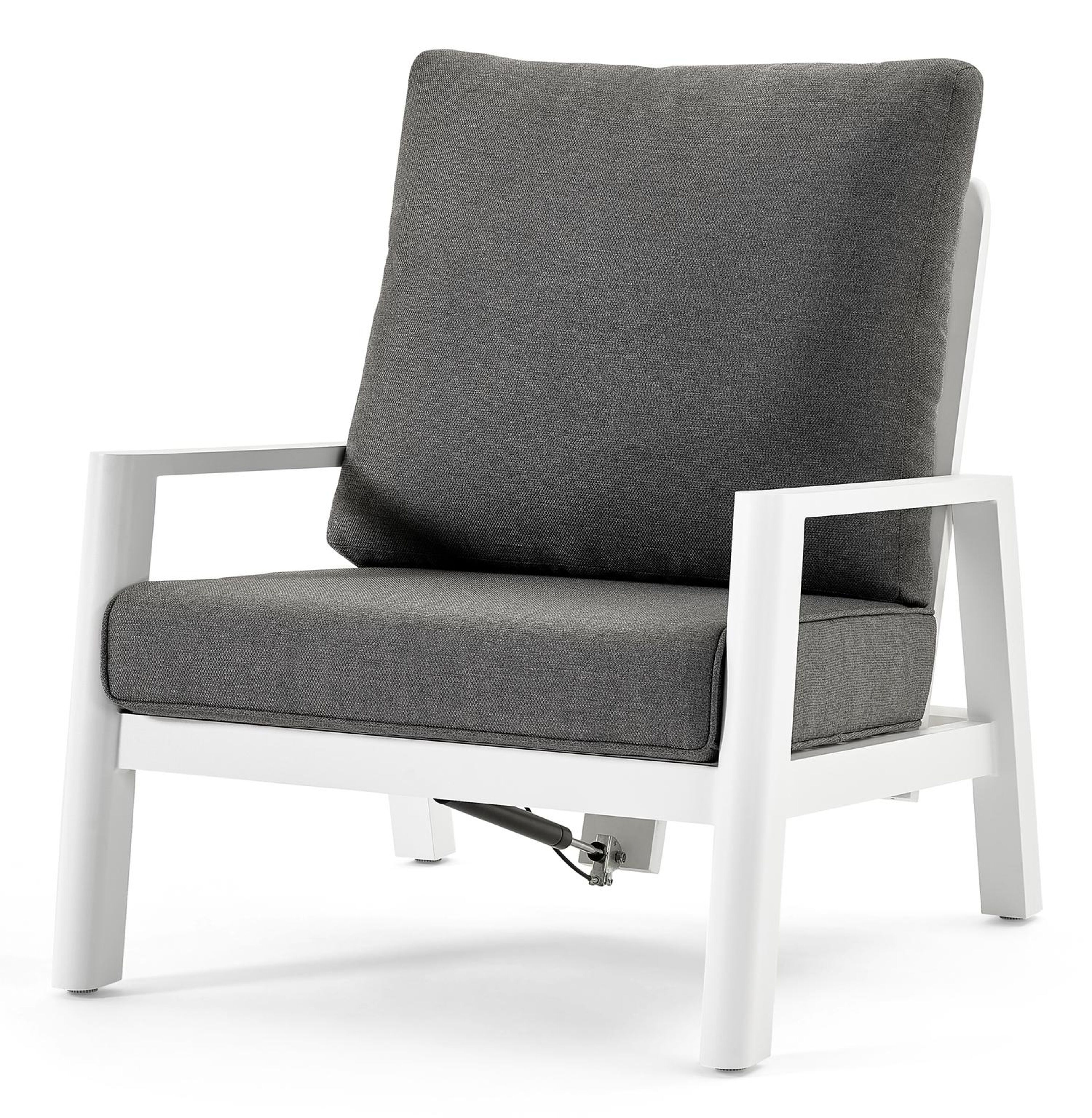 Cirello lounge 1-zit in wit aluminium