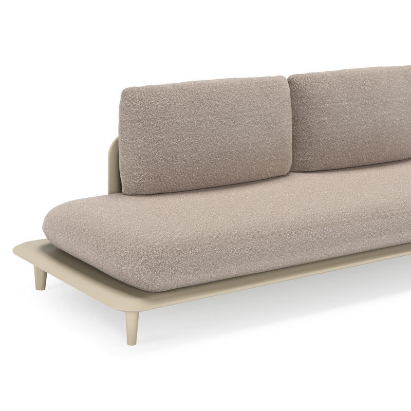 Bomero loungehoek in beige aluminium met wander manioc all weather sunbrella® luxe kussen