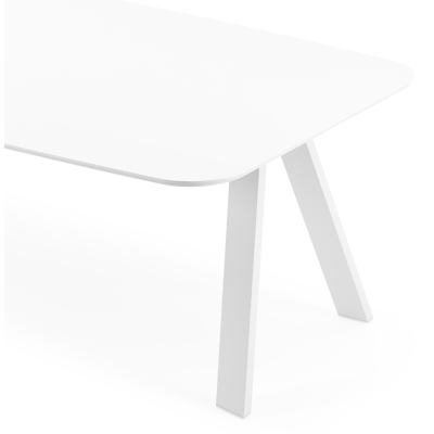 Table de jardin Cesano en aluminium blanc et céramique pleine arctic white - Lg 255 x Larg. 115 x H 75 cm