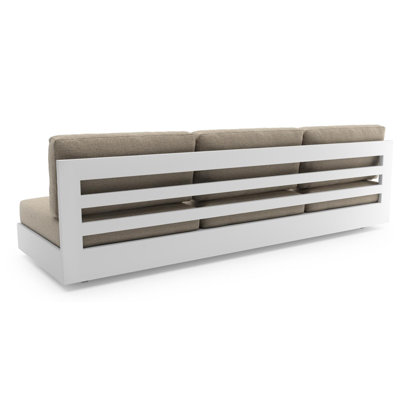 Como loungebank in wit aluminium met marbella beige all weather cosytica kussen
