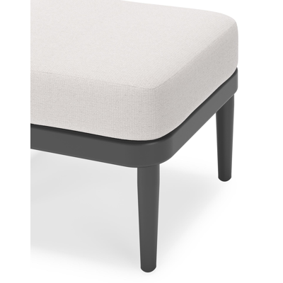 Pouf Orso en aluminium noir et coussins en all weather sunbrella® luxe Savane Whisper