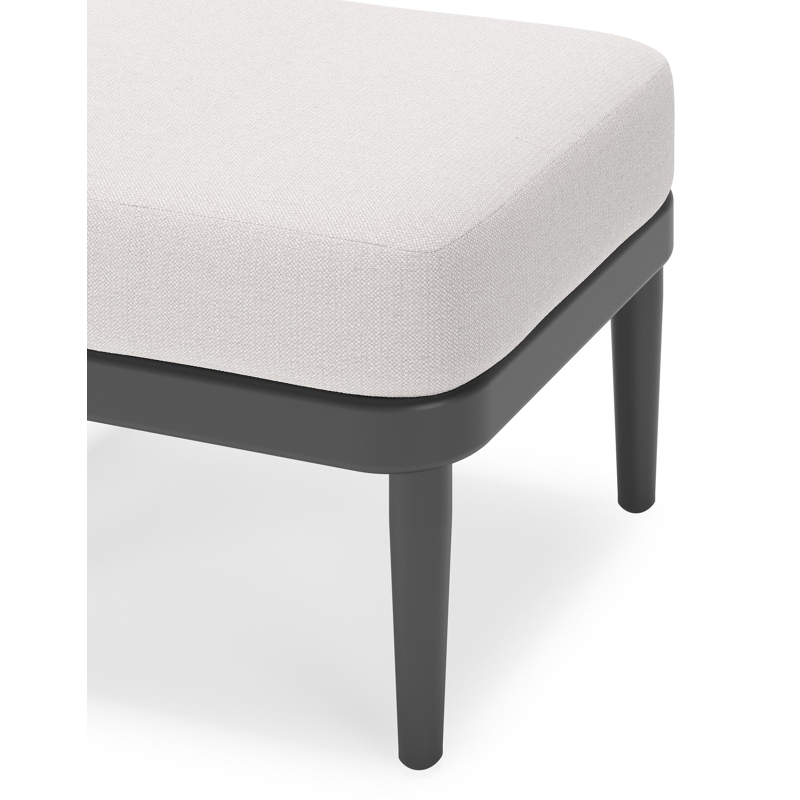 Pouf Orso en aluminium noir et coussins en all weather sunbrella® luxe Savane Whisper