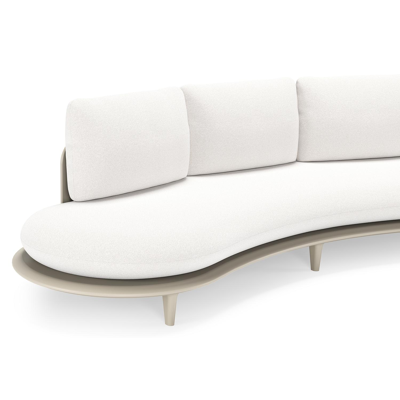 Canape de jardin Bomero en aluminium beige et coussins en all weather solica soul optik