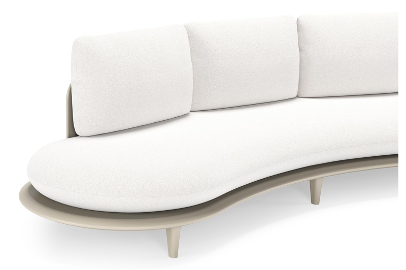 Bomero loungebank in beige aluminium met soul optik all weather solica kussen