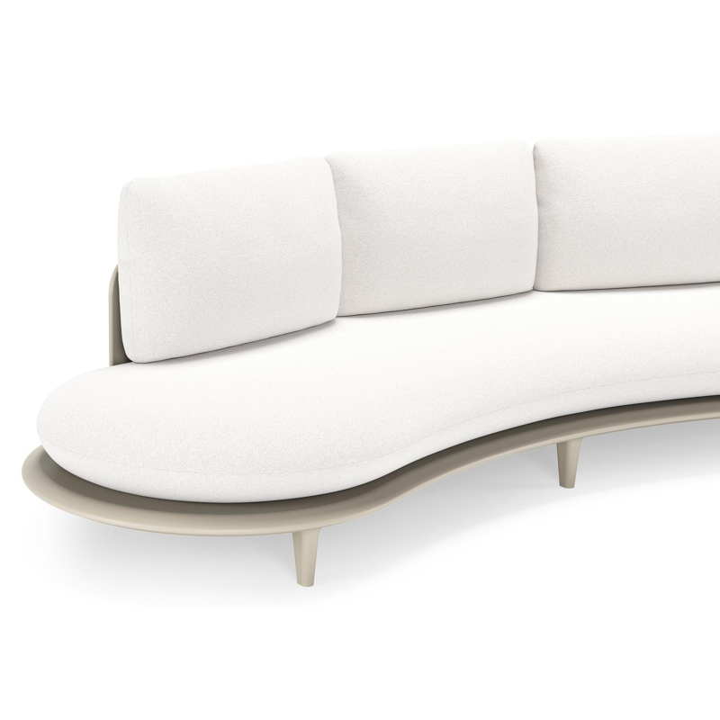 Bomero loungebank in beige aluminium met soul optik all weather solica kussen