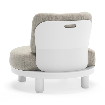 Donato loungestoel in wit aluminium met all weather solica Firenze Sand kussen