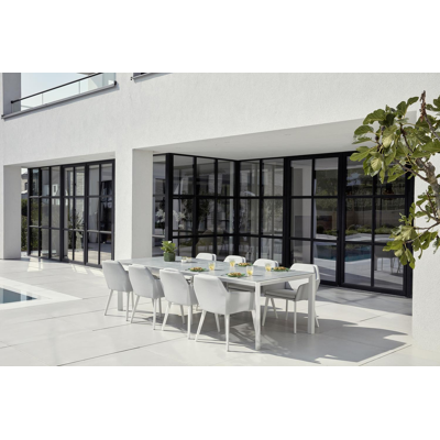 Altera tuinstoel wit-grijs - aluminium en textilene