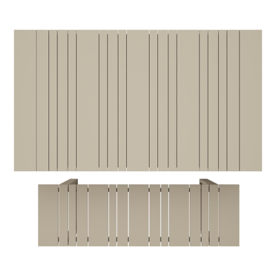 Merida loungetafel en bank in beige aluminium en aluminium beige - L 123 x B 70 x H 69.5 cm