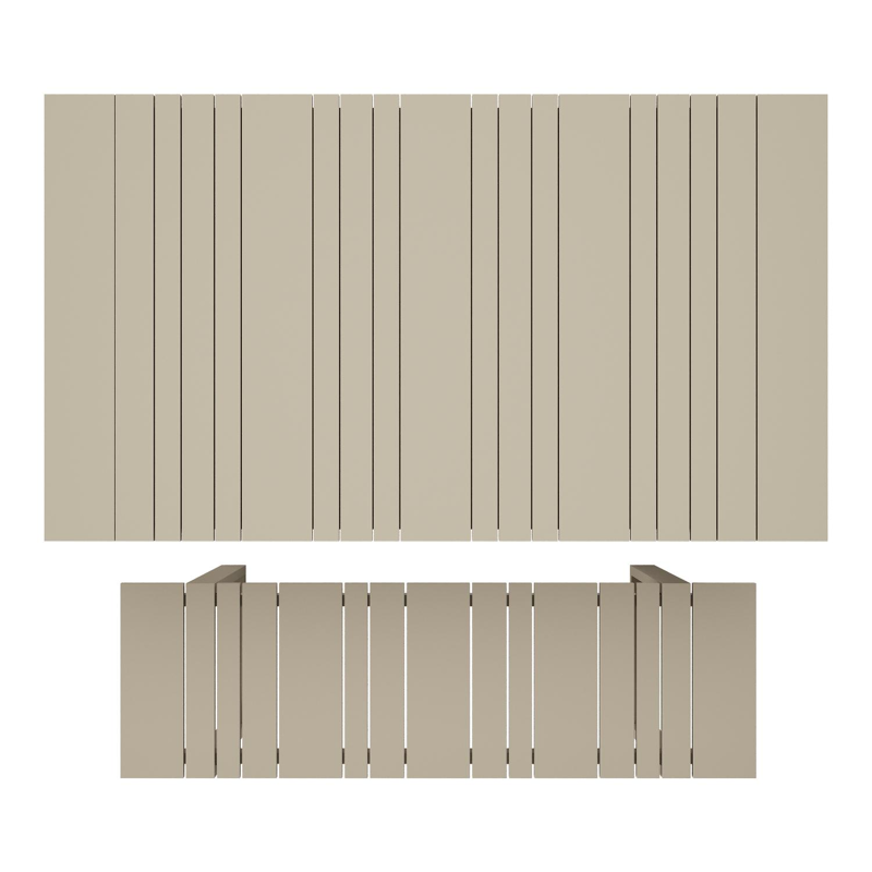 Merida loungetafel en bank in beige aluminium en aluminium beige - L 123 x B 70 x H 69.5 cm