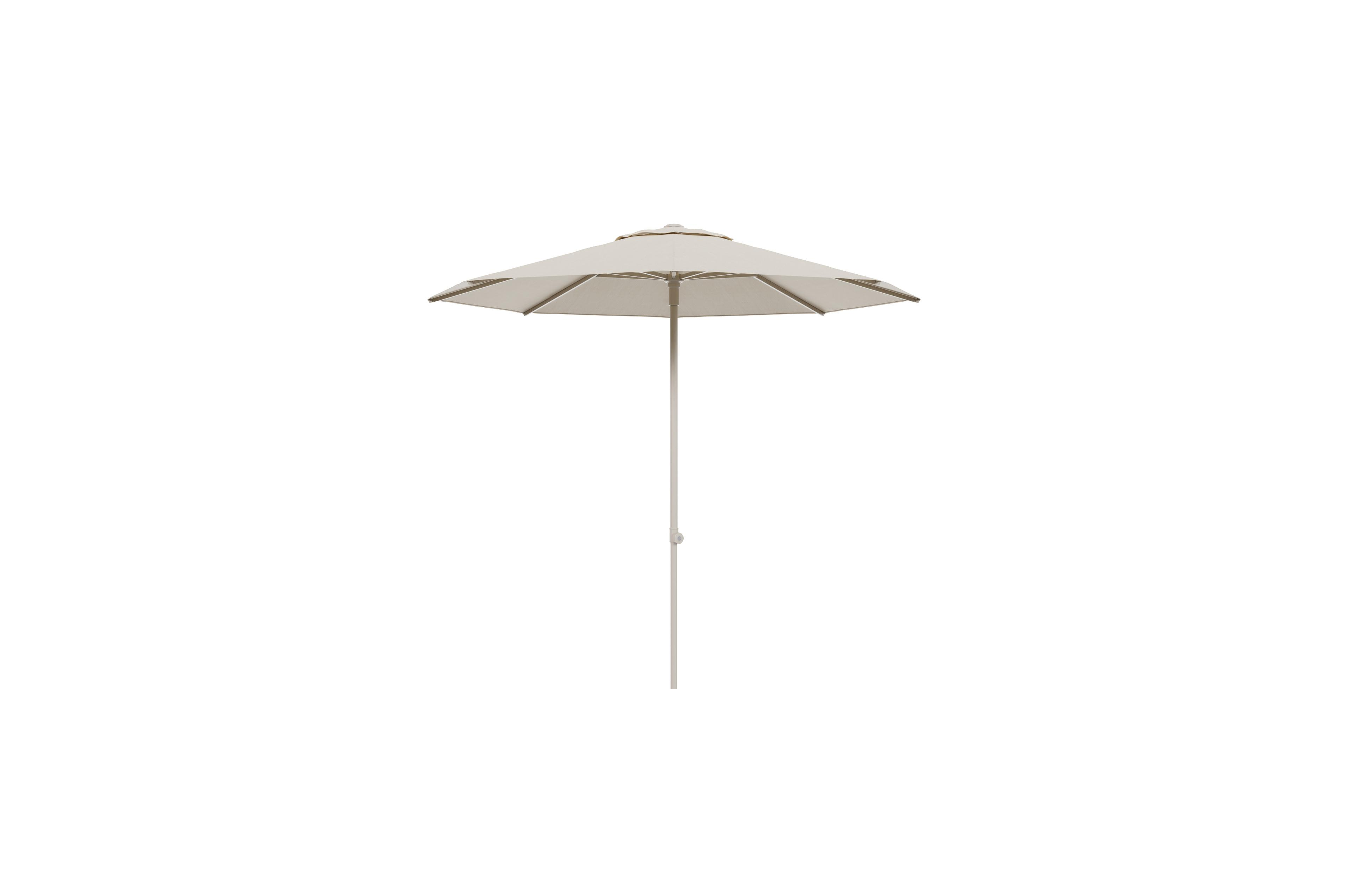 Umbria staanparasol in beige aluminium en All Weather Sunbrella beige parasoldoek - Dia. 250 cm (zonder voet)