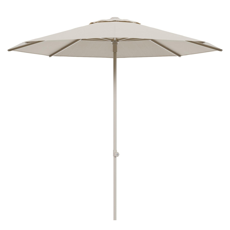 Umbria staanparasol in beige aluminium en All Weather Sunbrella beige parasoldoek - Dia. 250 cm (zonder voet)
