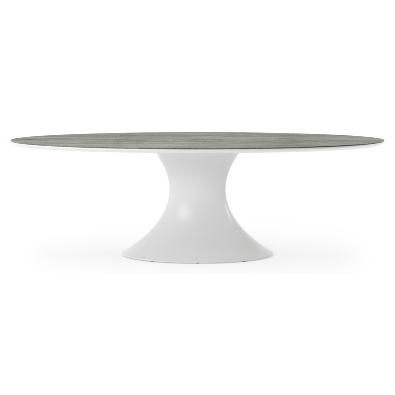 Fano tuintafel in wit aluminium en volkeramiek aspen grey - L 240 x B 135 x H 75 cm