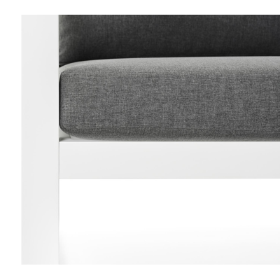 Calzo loungezetel 1-zit in wit aluminium met grijs polyester kussen