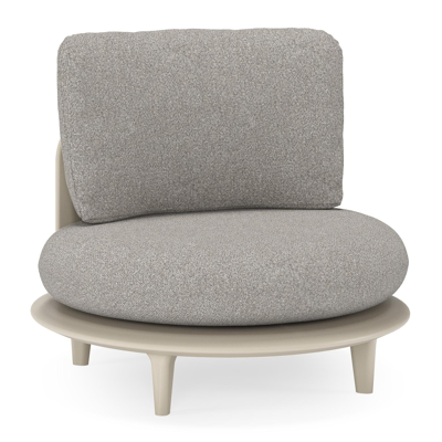 Fauteuil de jardin Bomero en aluminium beige et coussins en all weather sunbrella® luxe tundra charcoal