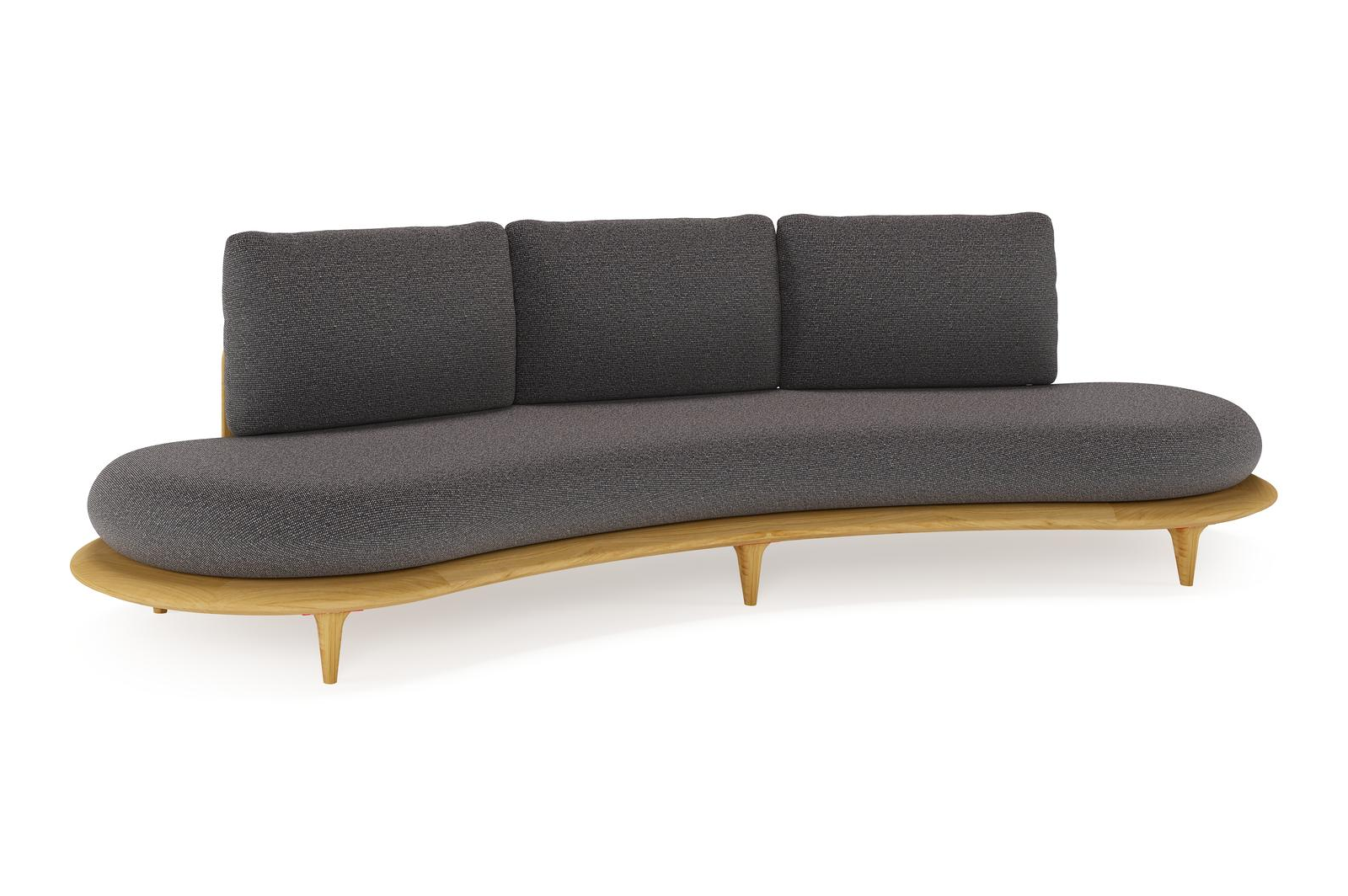 Bomero loungebank in teak met firenze tunder all weather solica kussen