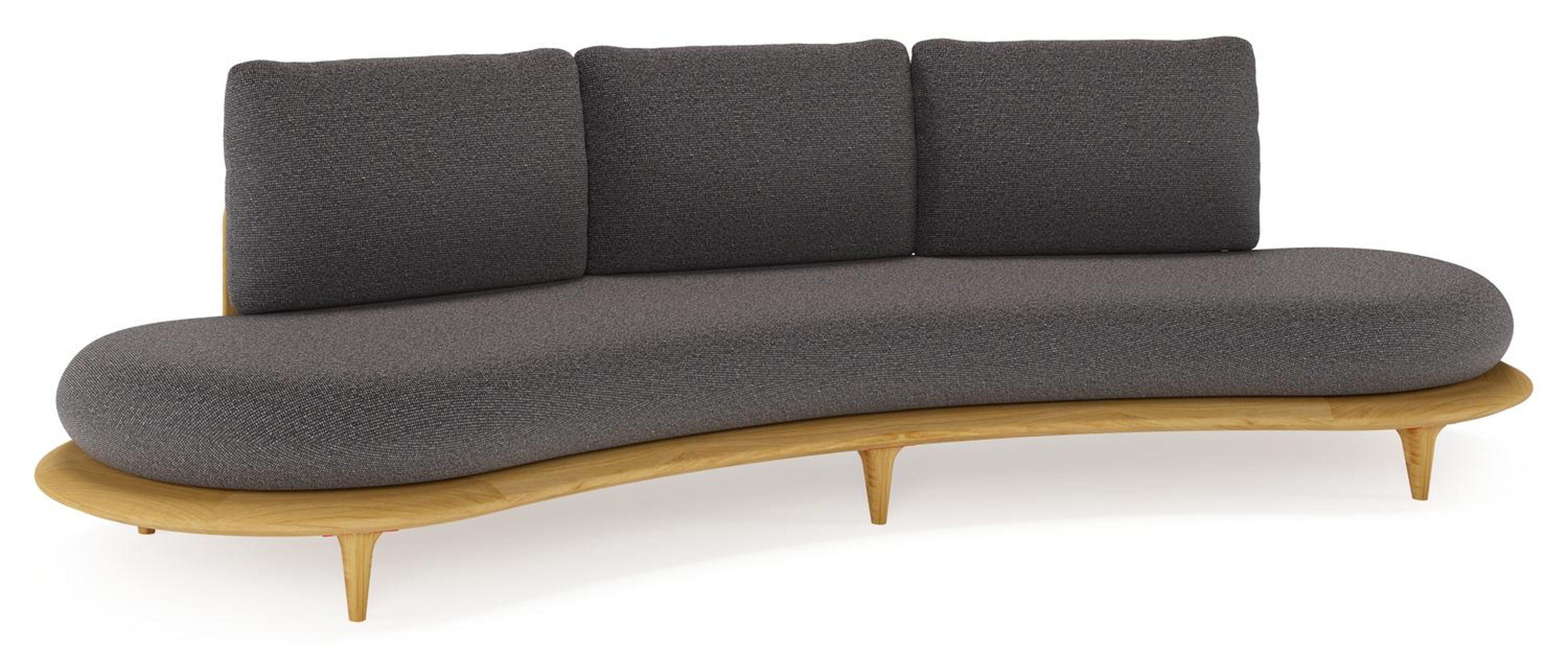 Bomero loungebank in teak met firenze tunder all weather solica kussen